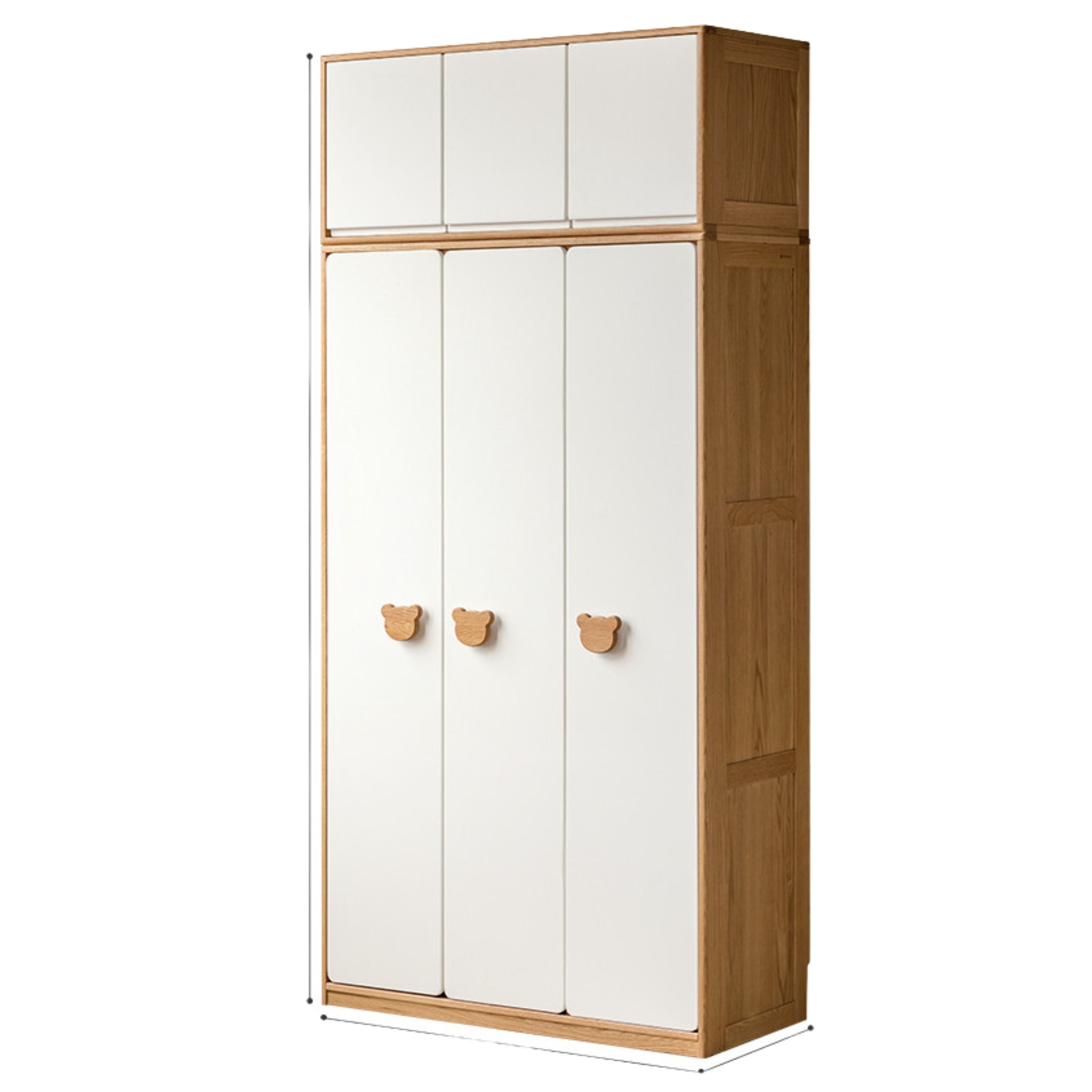 Oak Solid Wood Children's Wardrobe Combination