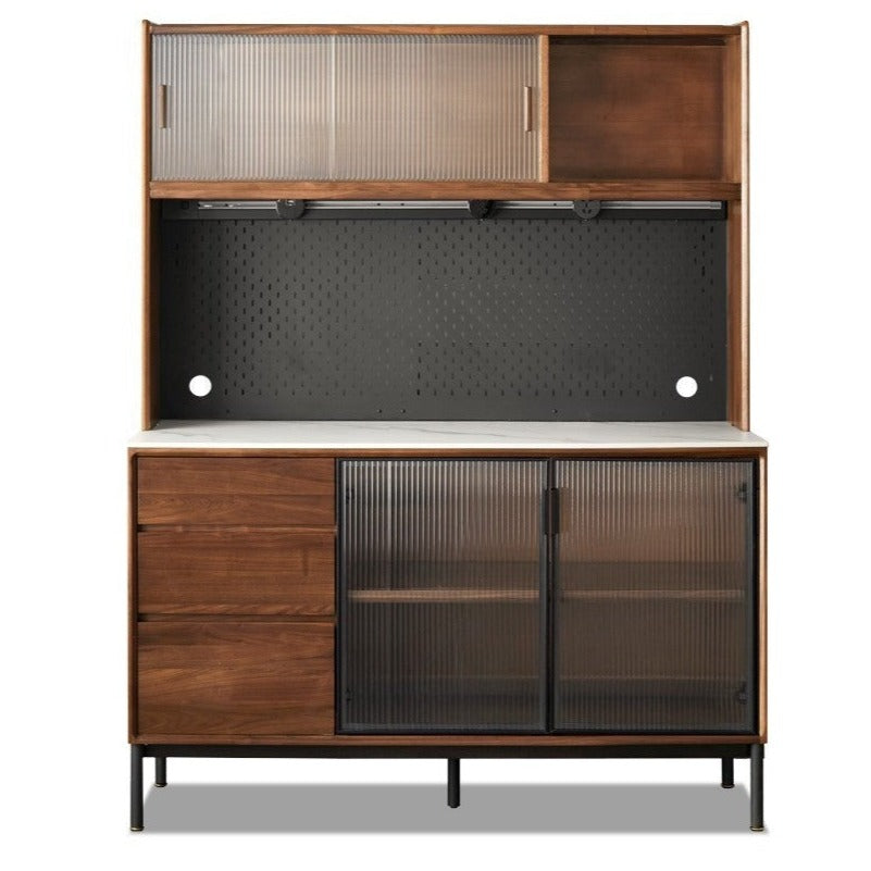 Black Walnut Solid Wood, Sandalwood Rock Sideboard Buffet Cabinet