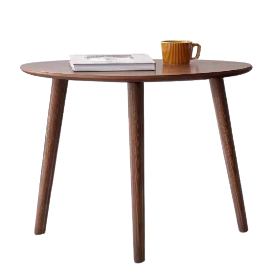 Rubberwood, Oak Solid Wood Walnut Color Side Table