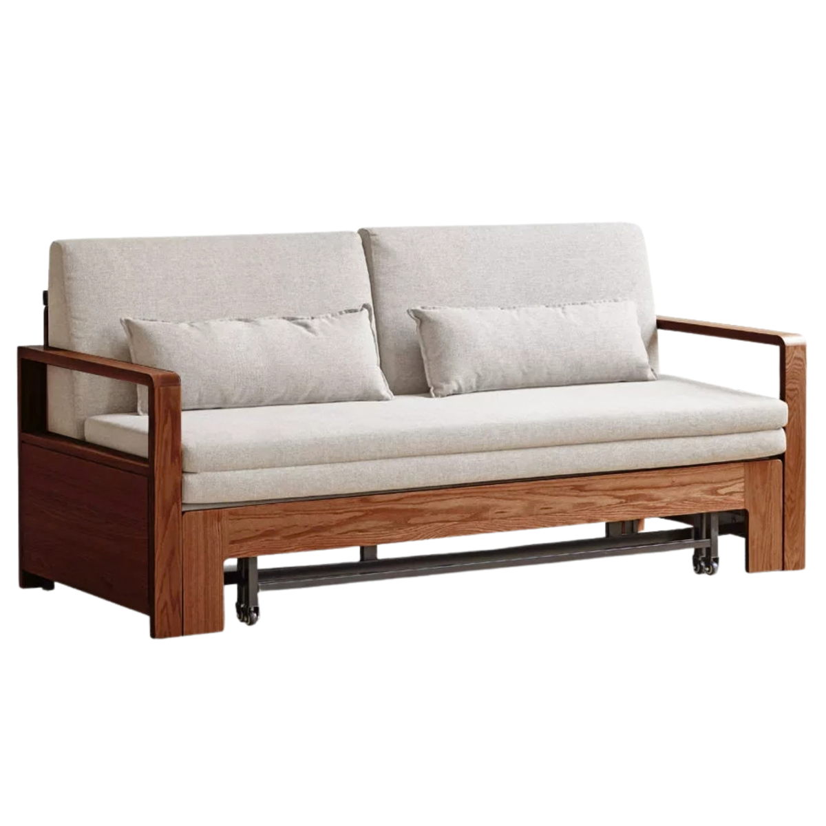 Oak, Ash Solid Wood Modern Dual-Use Sofa Bed