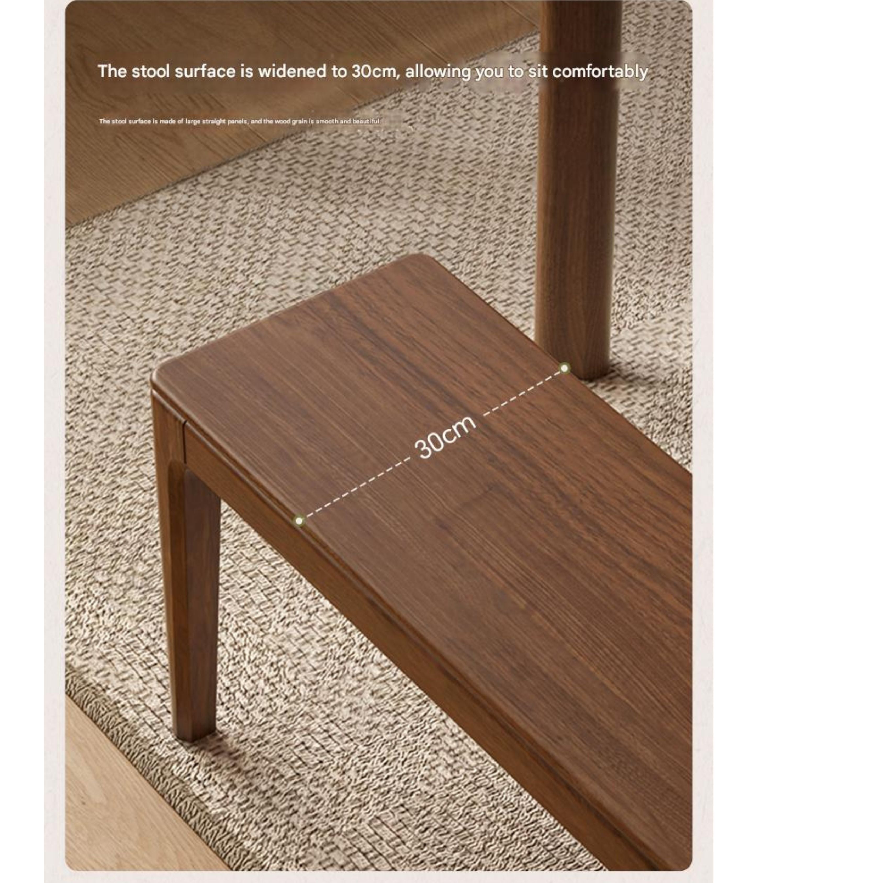 Black Walnut Solid Wood Nordic Long Bench