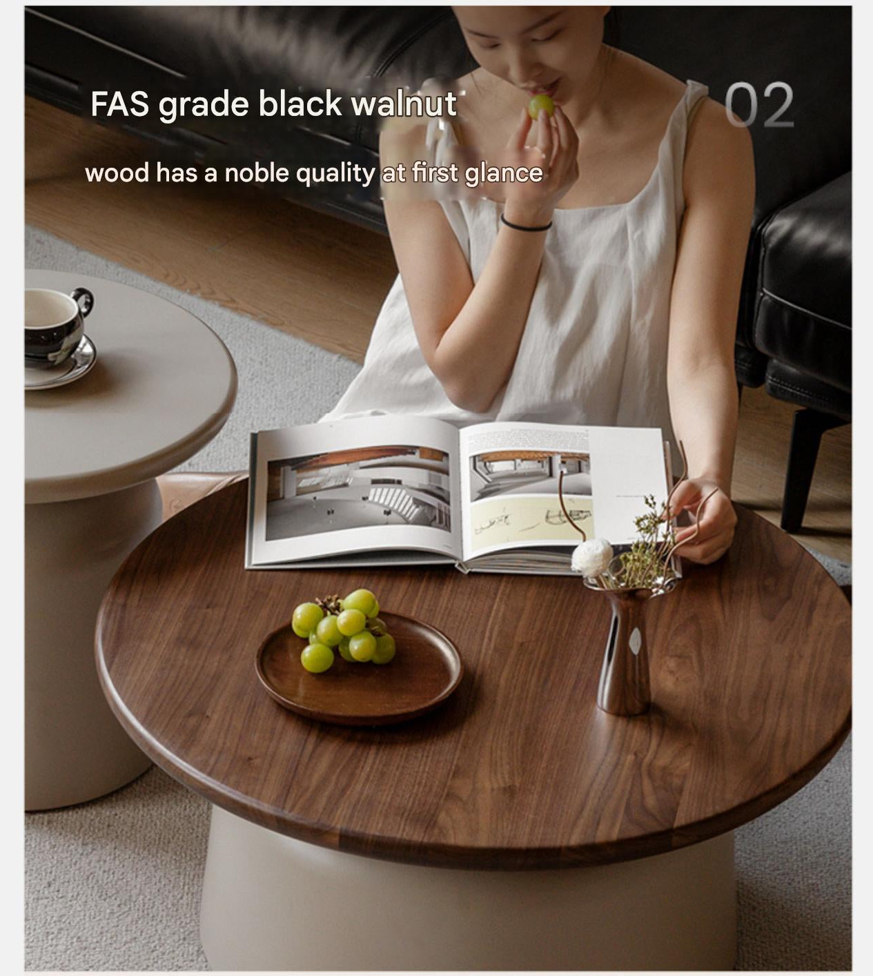 Black Walnut, Solid RubberWood, Poplar Solid Wood Coffee Table.