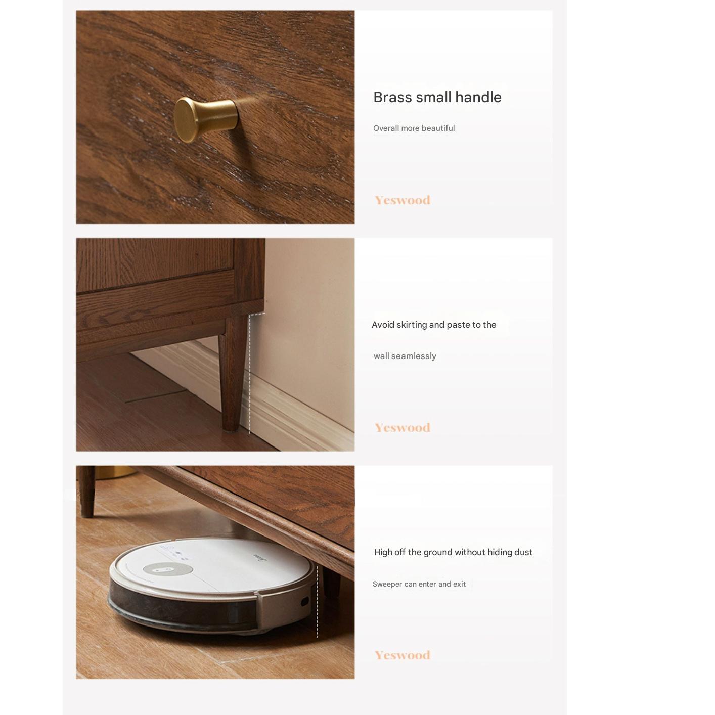 Oak Solid Wood Modern Chest of Drawers