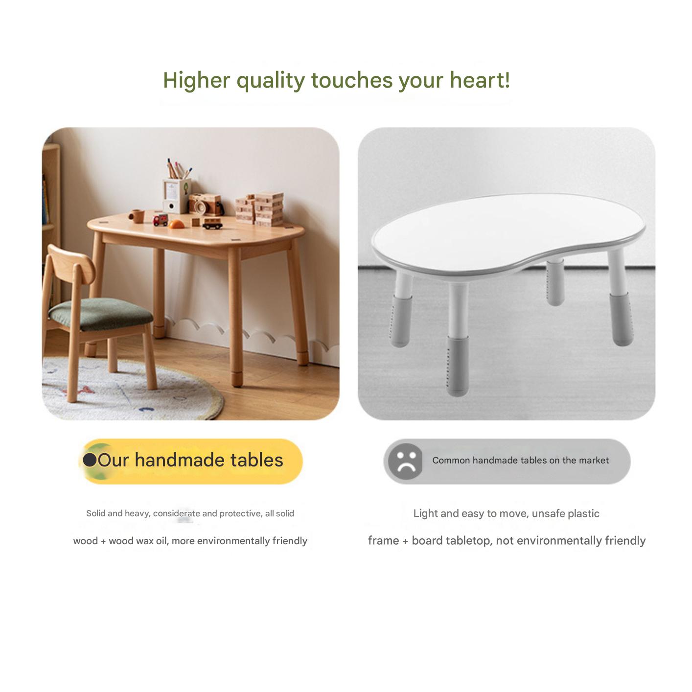 Beech Solid Wood Handmade Children's Table