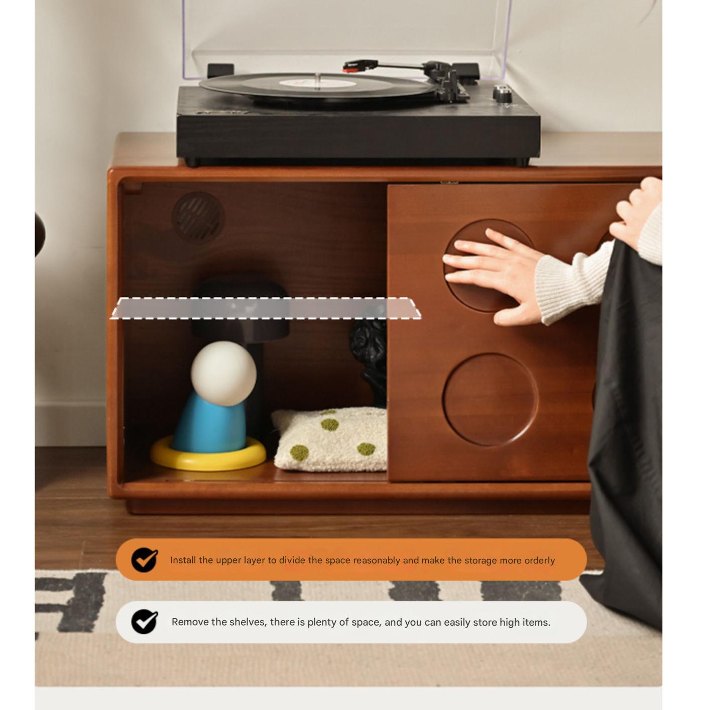 Poplar Solid Wood Medieval Style Retro TV Cabinet.