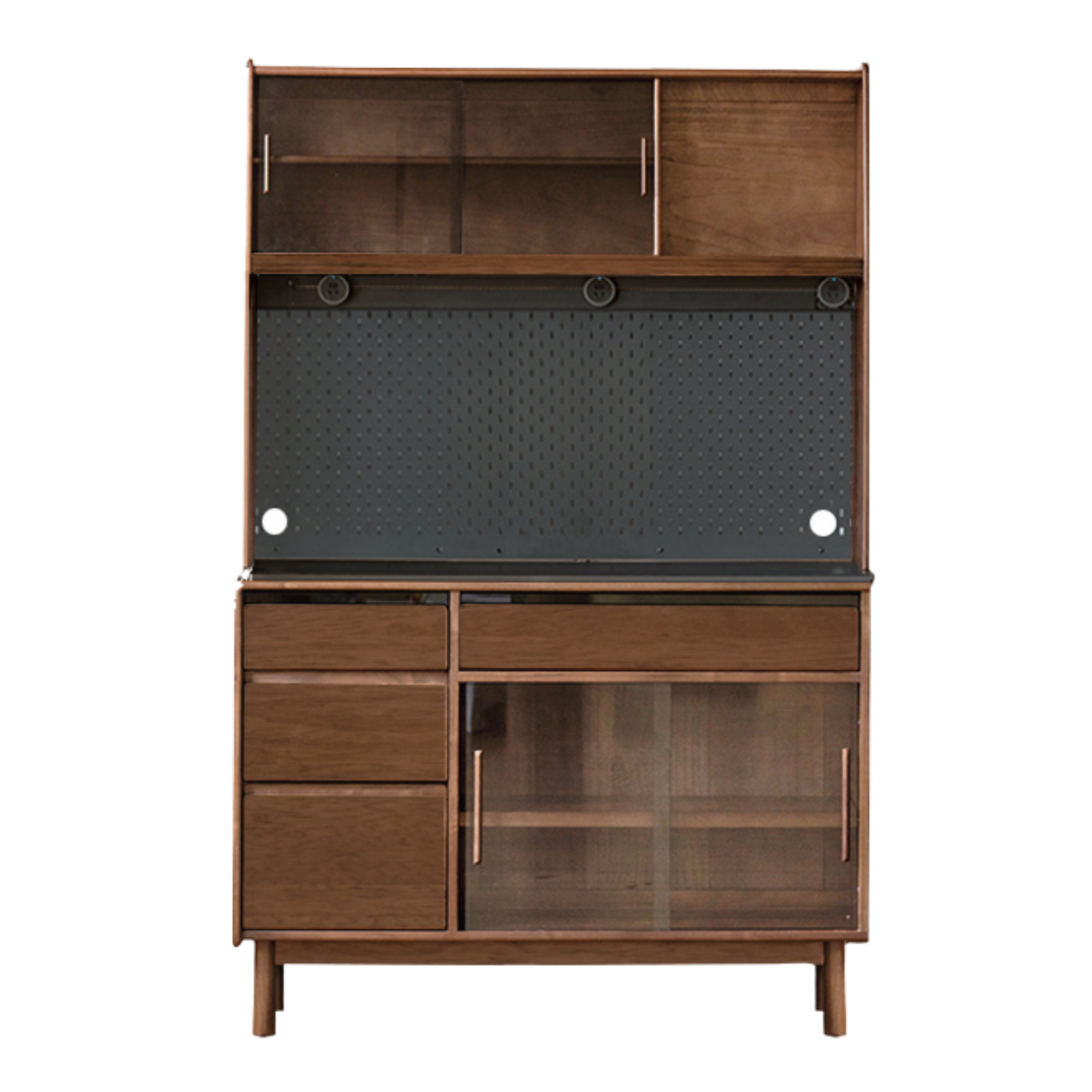 Black Walnut, Sandalwood Solid Wood Light Luxury Rock Plate Sideboard