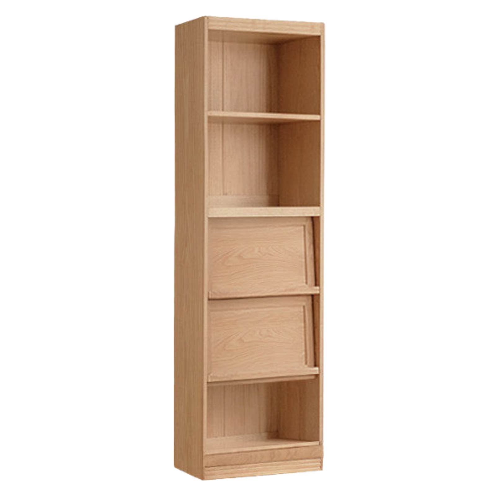 Ash Solid Wood Wall-Mounted Bookcase with Integrated Study Shelf