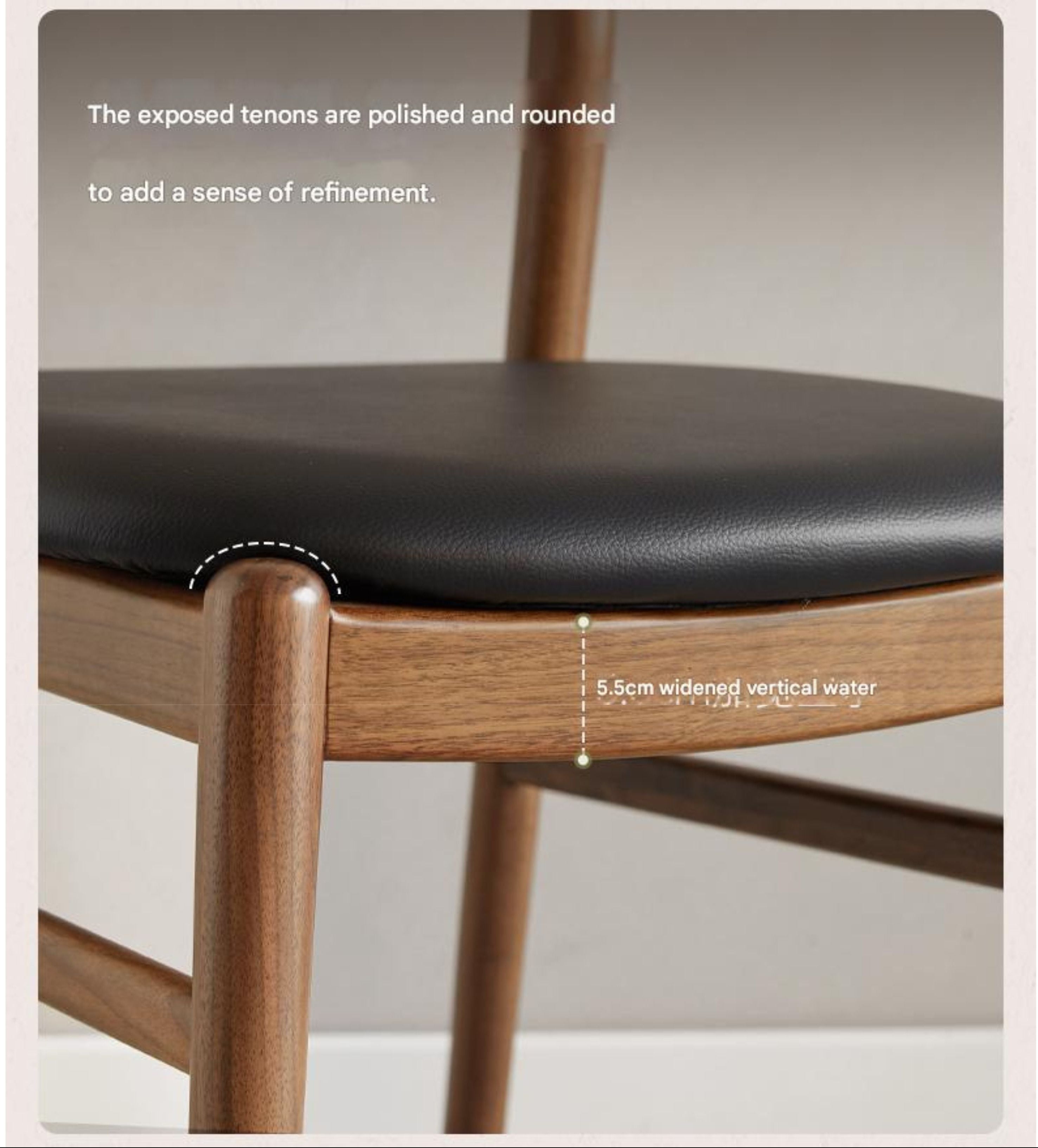 4 pcs Black Walnut, Ash, White Ash, Oak, White Oak, Beech, Sandalwood Solid Wood Dining Chair Retro