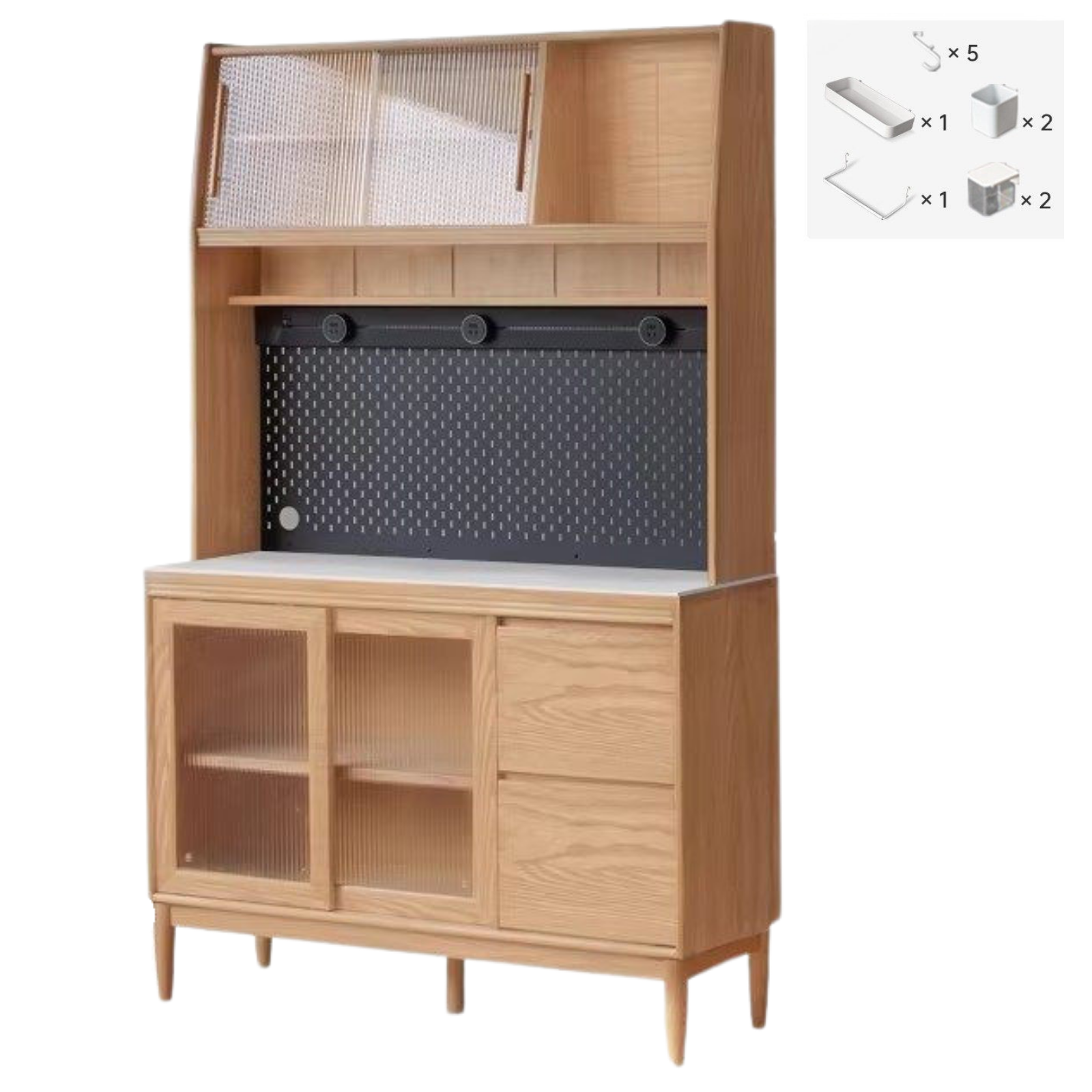Oak, Ash, White Ash Solid Wood Large Capacity Storage Sideboard