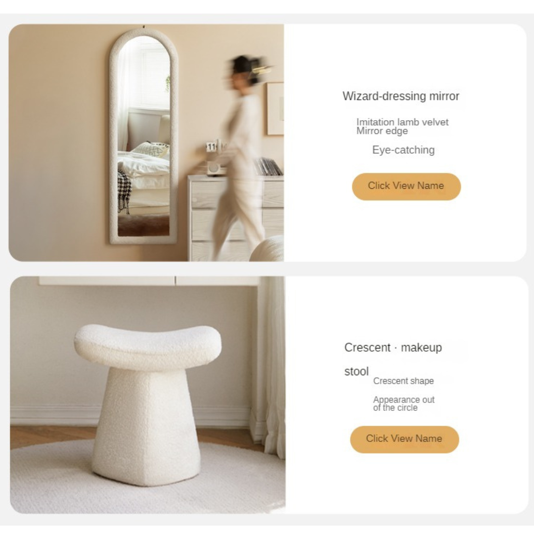 Tulipwood, Solid Rubberwood L-Shape Vanity Table.