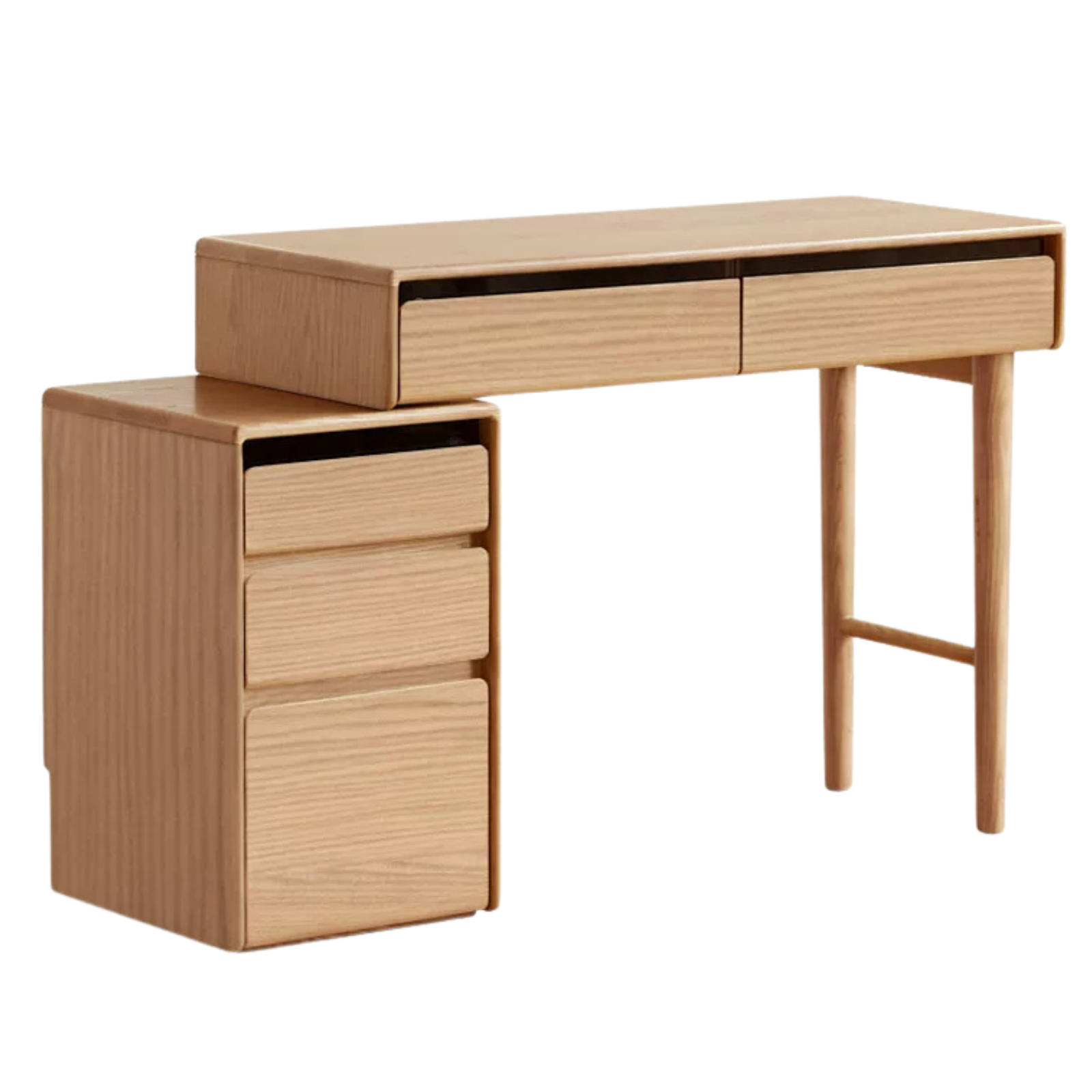 Ash, White Ash, Oak Solid Wood Modern Retractable Vanity Table