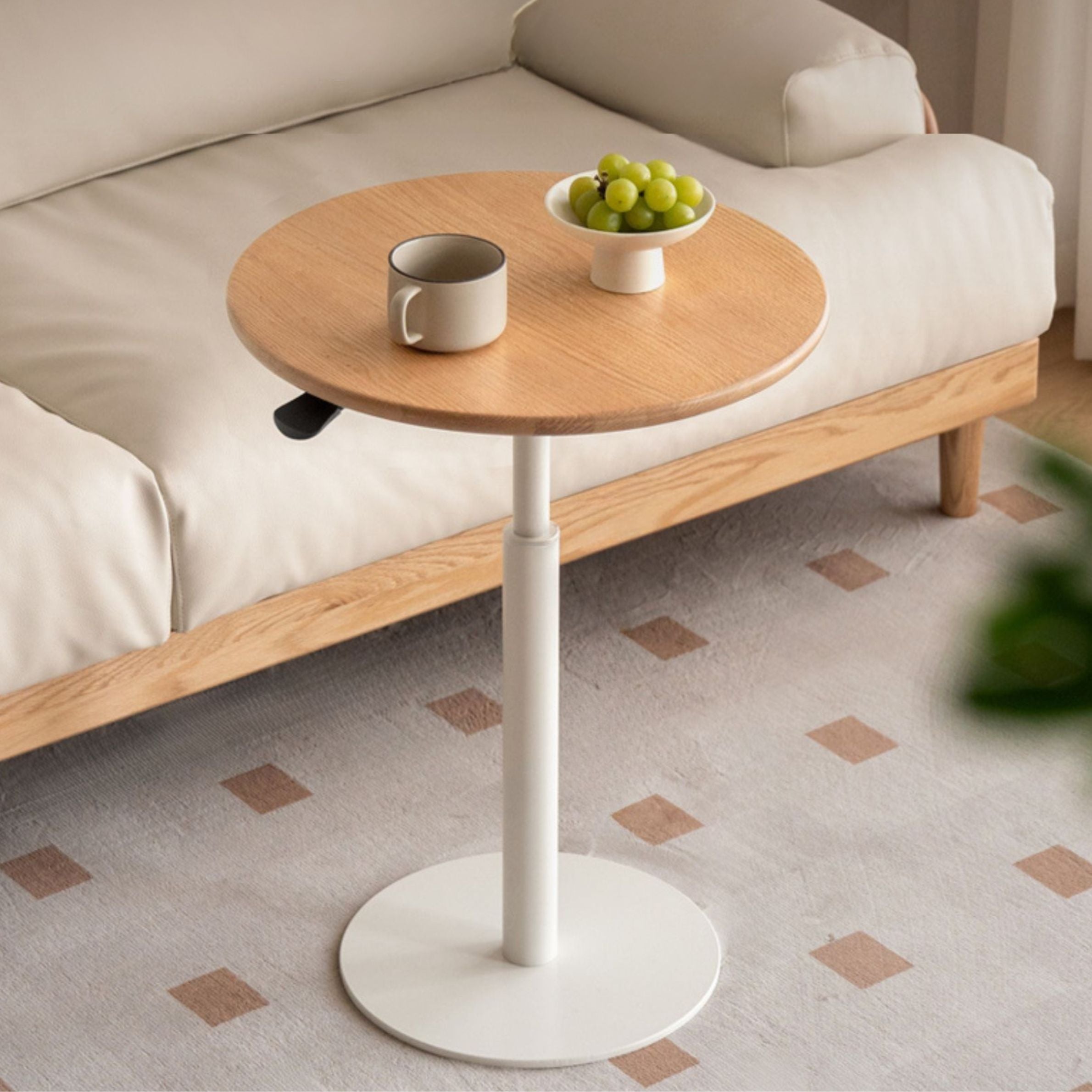 Oak, Black Walnut, Beech Solid Wood Lifting Side Table