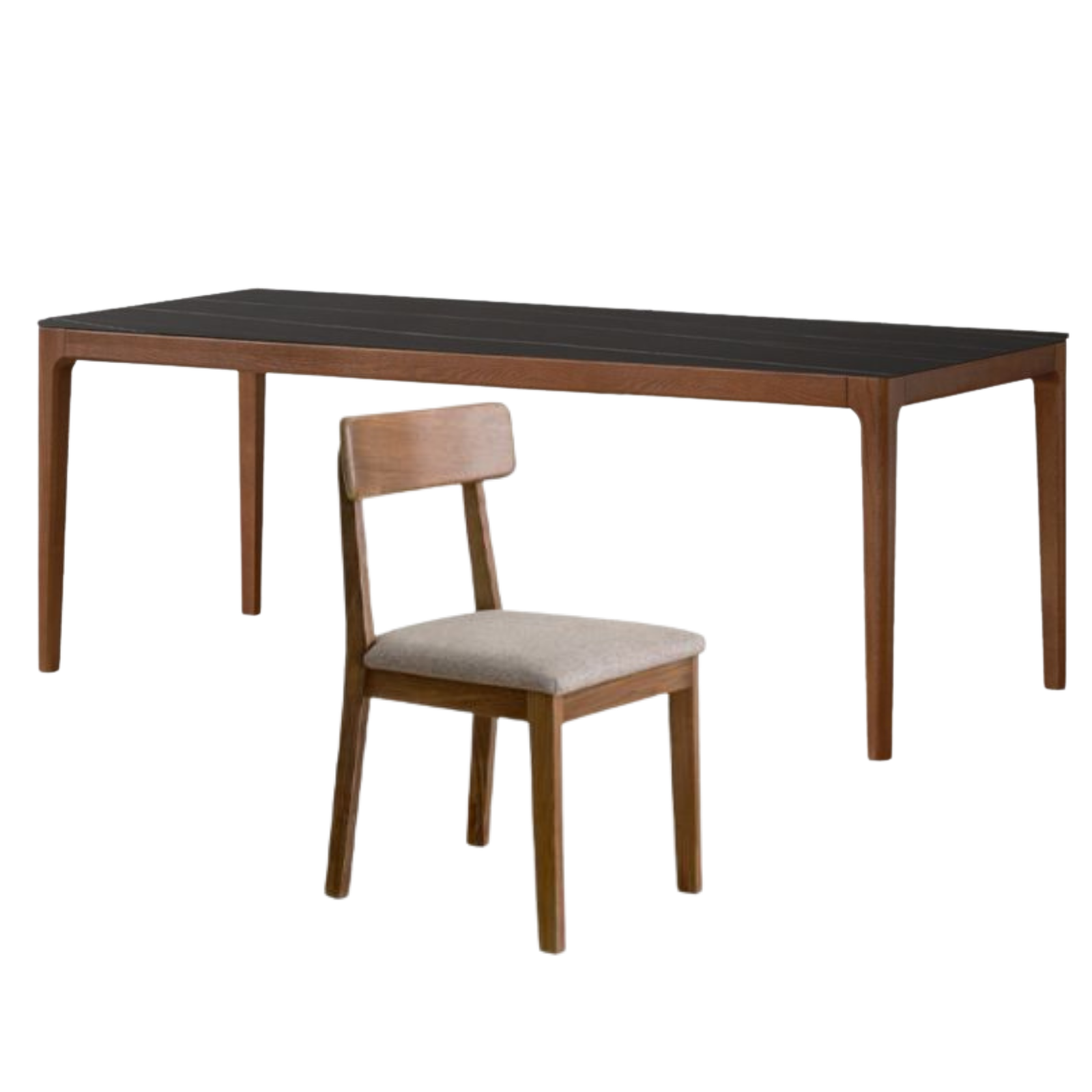 Oak Solid Wood Modern Minimalist Rock Plate Dining Table