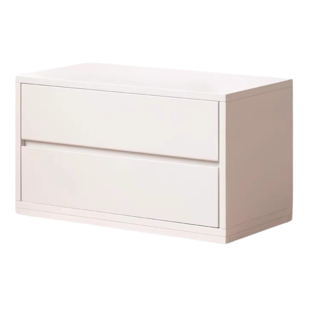Poplar Solid Wood TV Cabinet Floor Cabinet Cream Style
