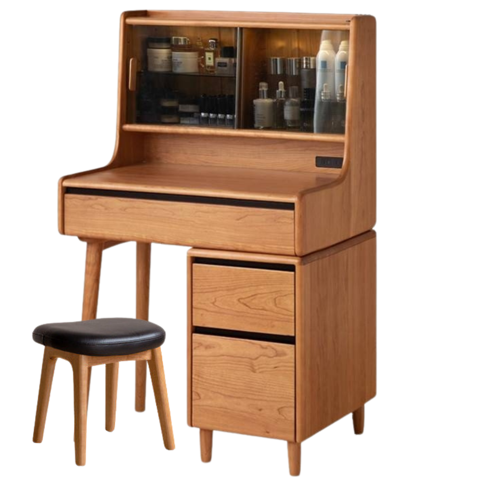 Cherry Solid Wood Multifunctional Vanity Table