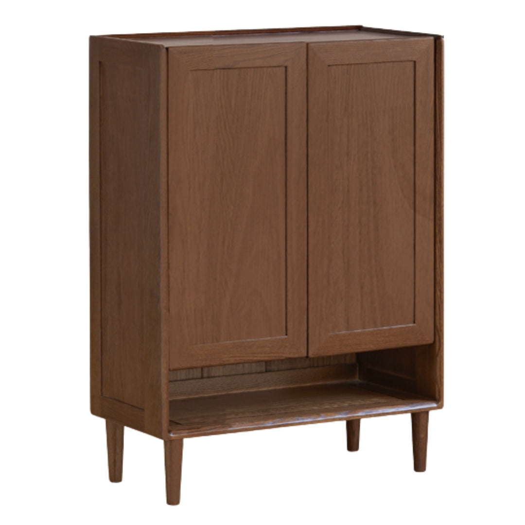 Oak Solid Wood, Solid Rubberwood Large Capacity Shoe Cabinet