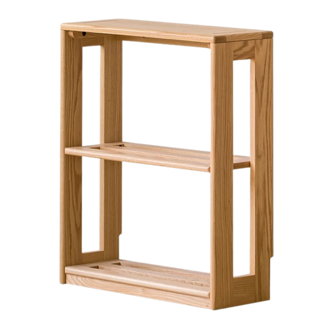 Beech, Oak Solid Wood Floor-To-Ceiling Bookshelf, Toy Storage