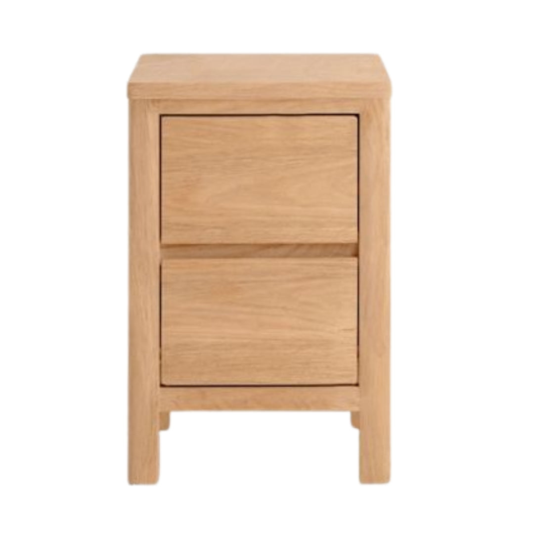 Oak Solid Wood, Solid Rubberwood Nightstand with Locker.