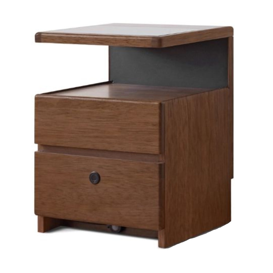 Black Walnut, Cherry, Sandalwood Solid Wood Wireless Charging with Lock Smart Nightstand.