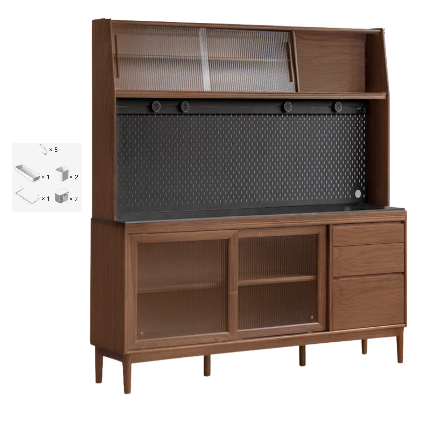 Black Walnut, Oak, Sandalwood, Ash, White Ash Solid Wood Rock Board Sideboard