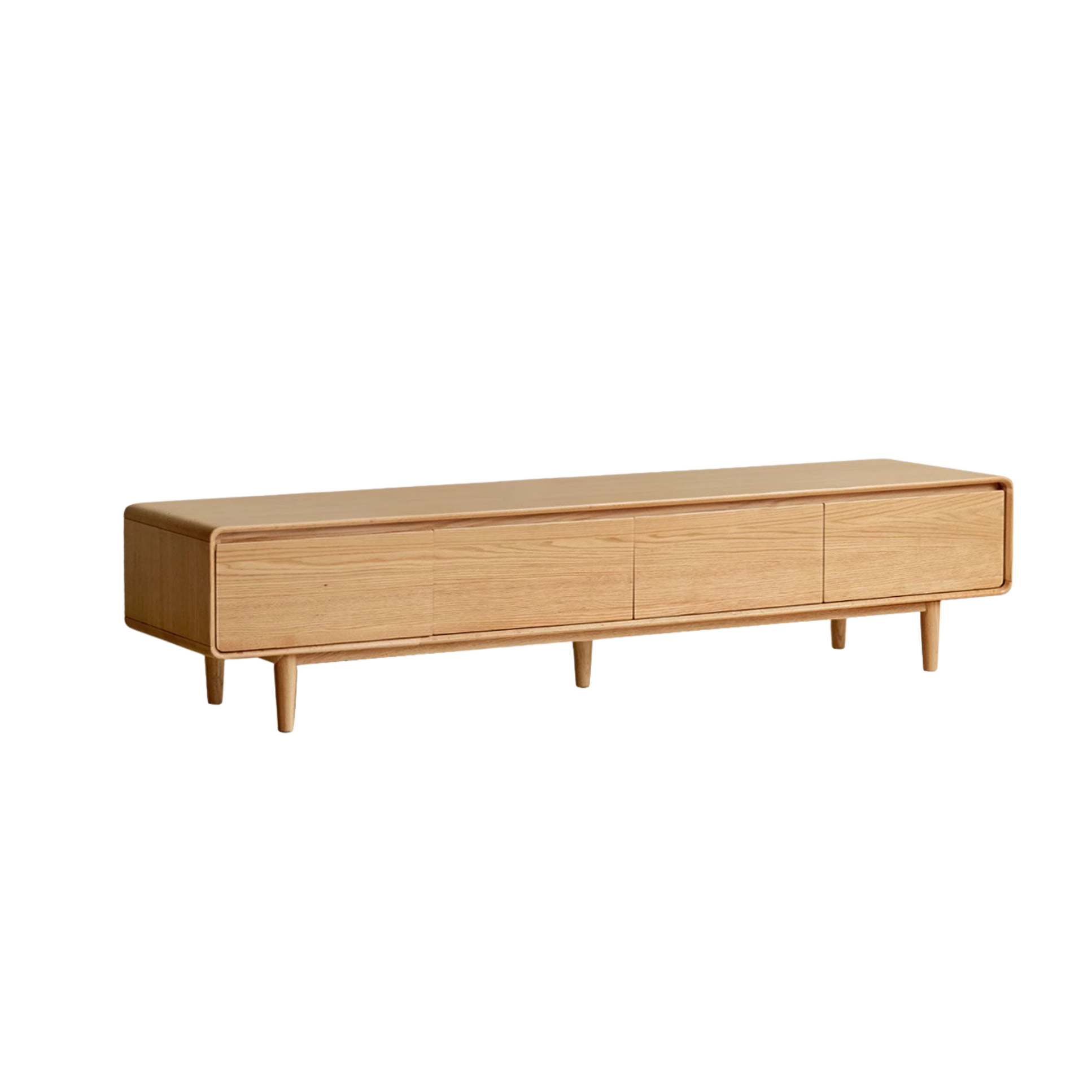 Solid Rubberwood Scandinavian TV Stand