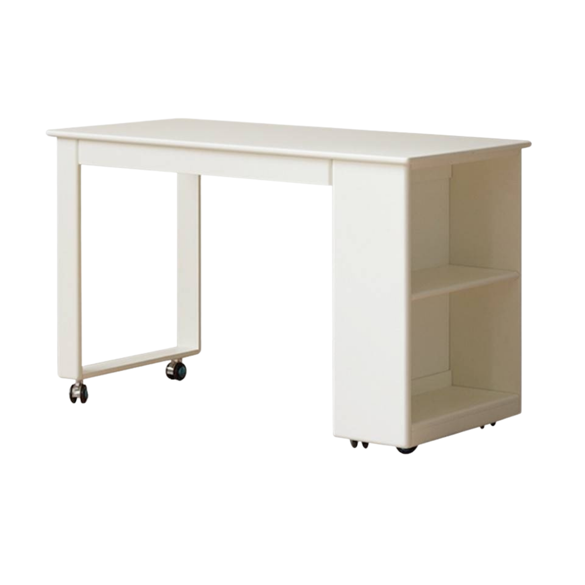 Beech Solid Wood Children's Desk with Pulleys Movable Storage