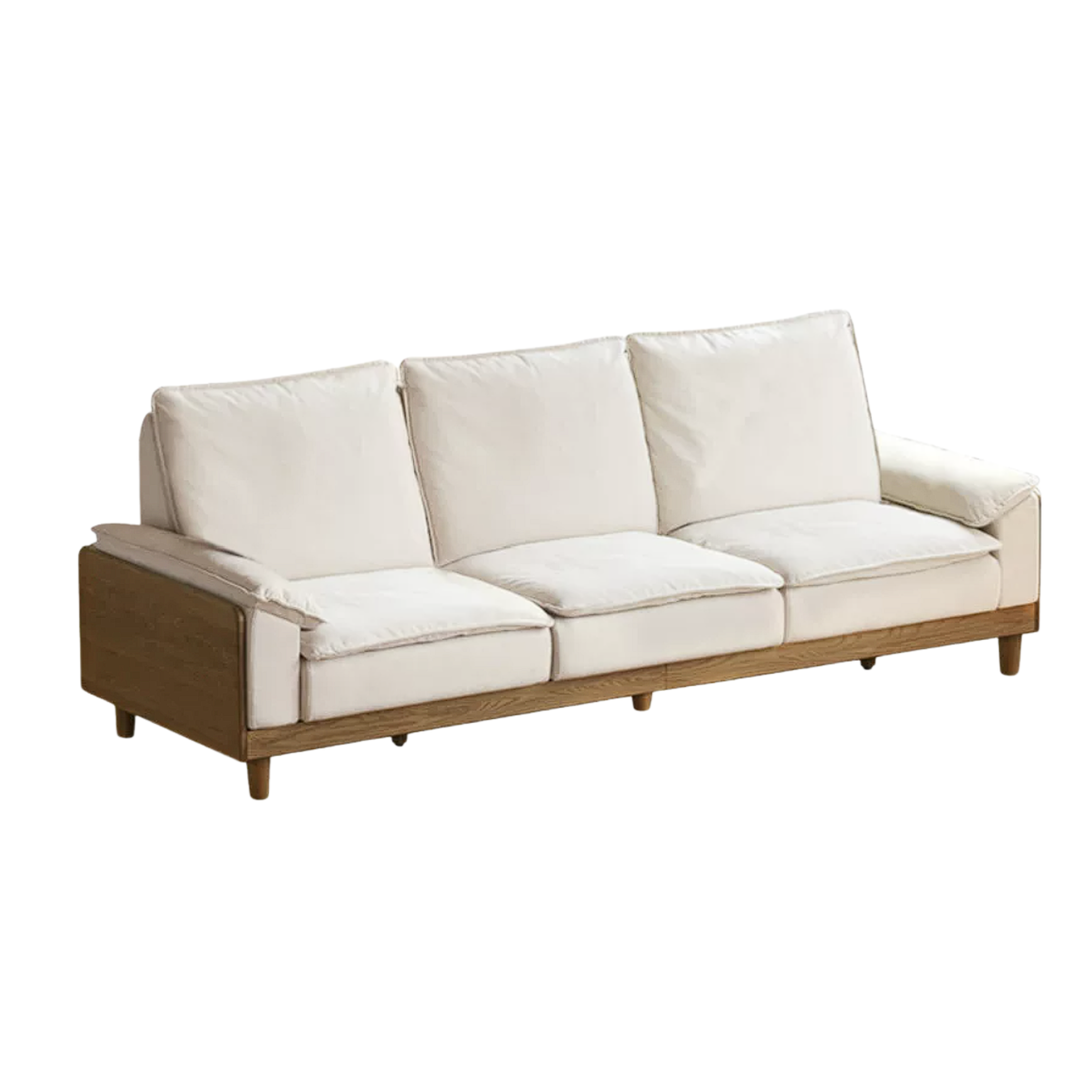 Red Oak, White Oak, Ash Solid Wood Linen Track Arm Sofa