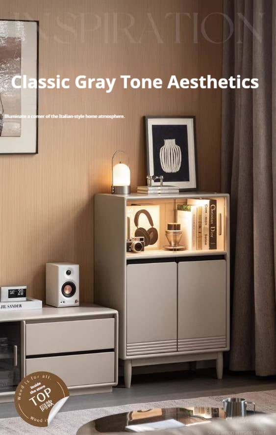 Poplar Solid Wood Italian Style Side Cabinet