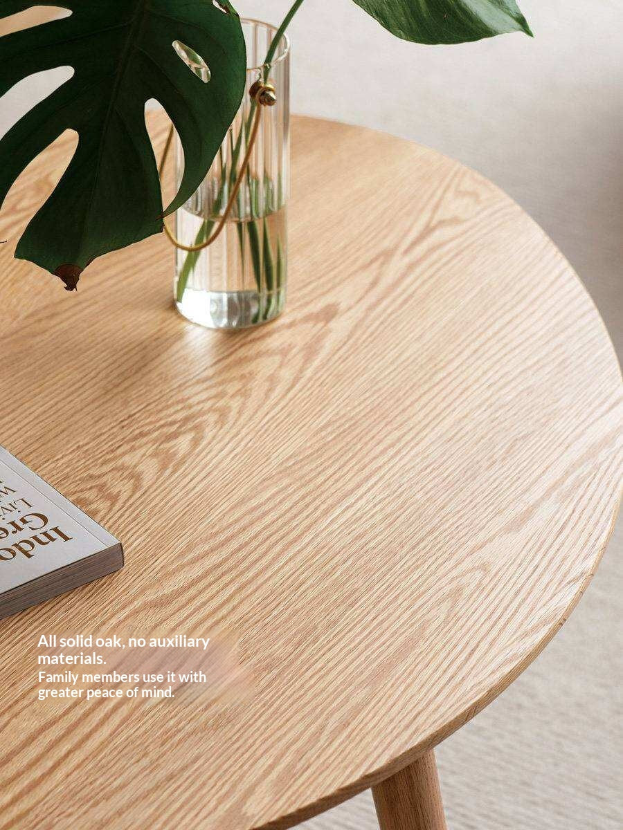 Rubberwood, Oak Solid Wood Walnut Color Side Table