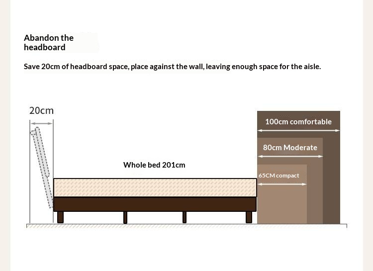 Poplar Solid Wood Platform Bed — No Headboard, Vintage Bauhaus Edge Style