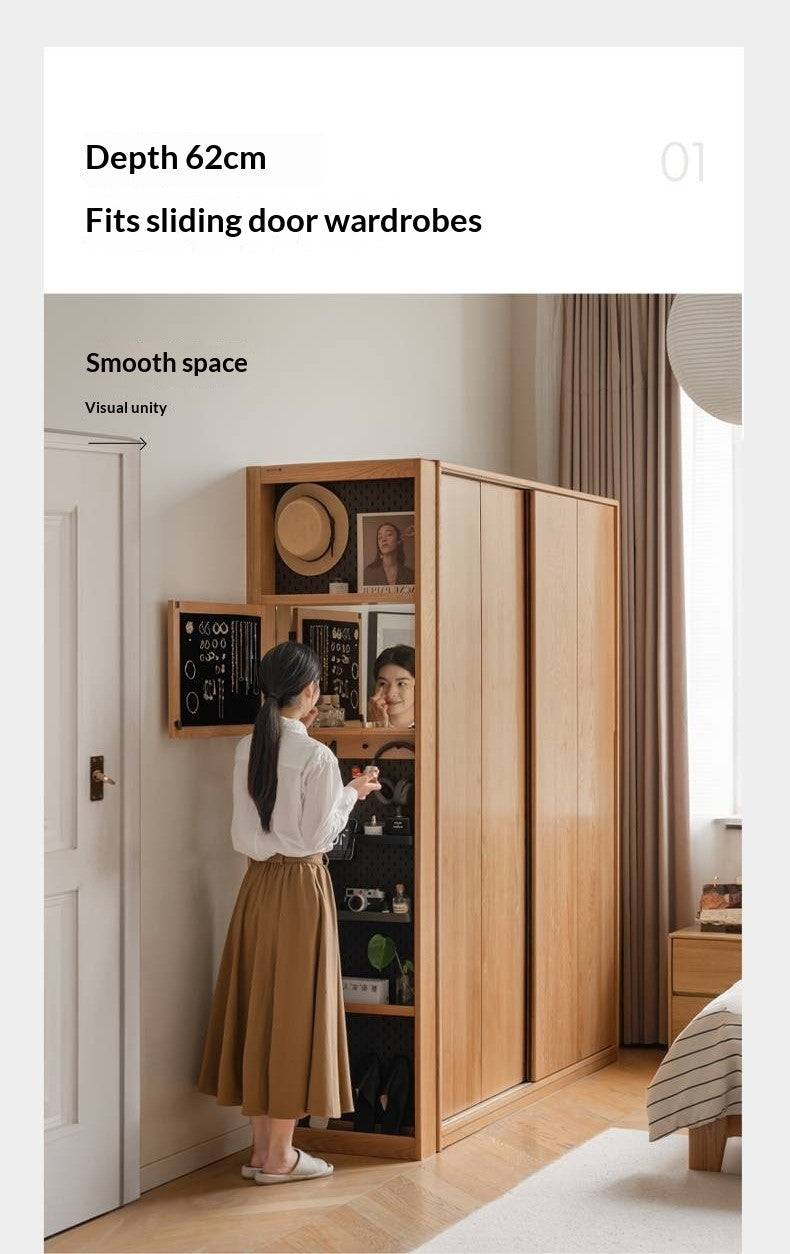 Oak, Cherry Solid Wood Corner Wardrobe