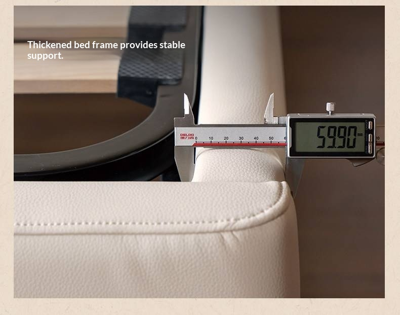 Eco-Friendly Cloud Leather Box Bed — French Retro Style with Wave Ripple Design