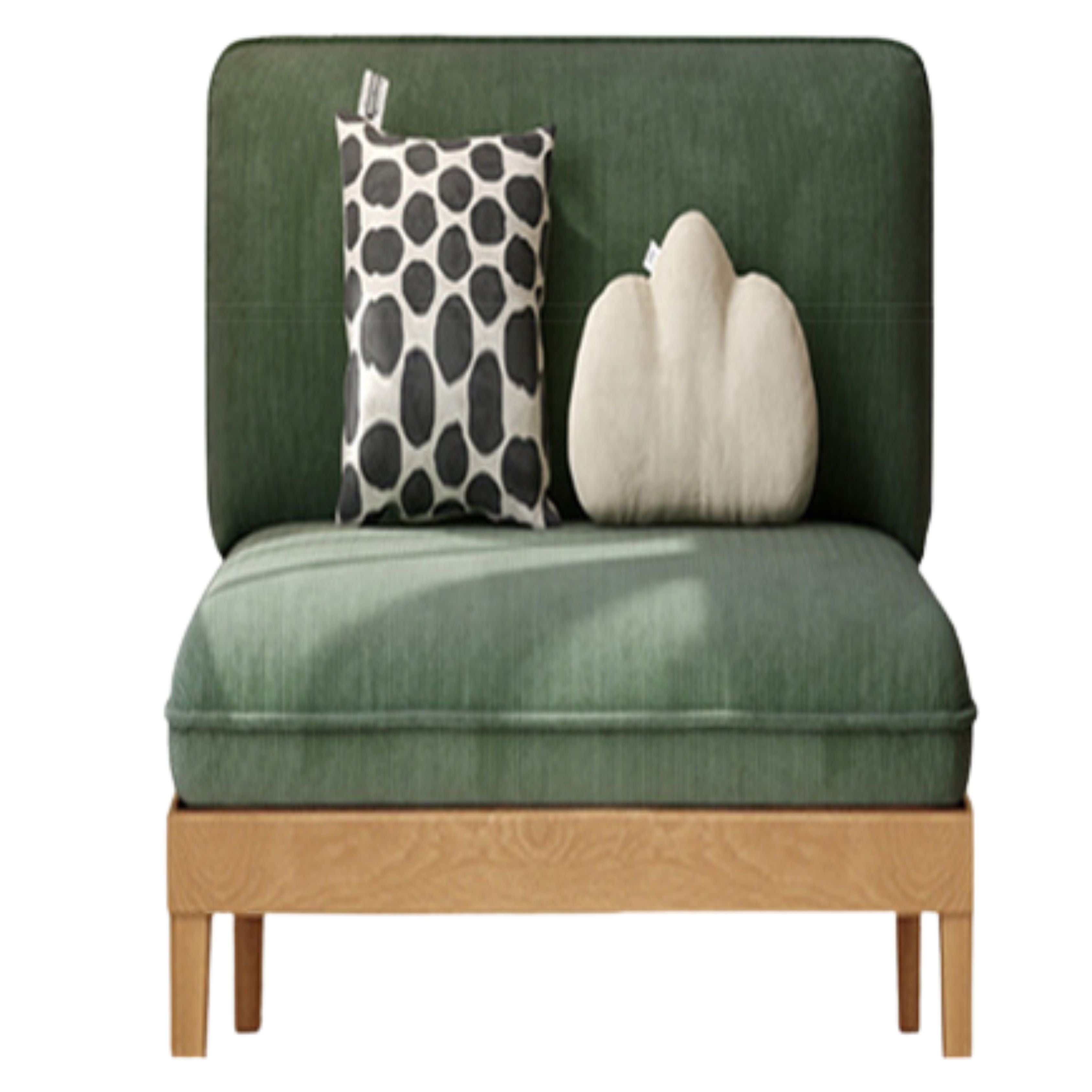 Oak Solid wood Armless Straight Fabric Sofa.