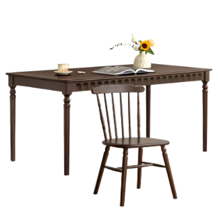 Black Walnut, Poplar, Cherry Solid Wood American Retro Rectangular Dining Table