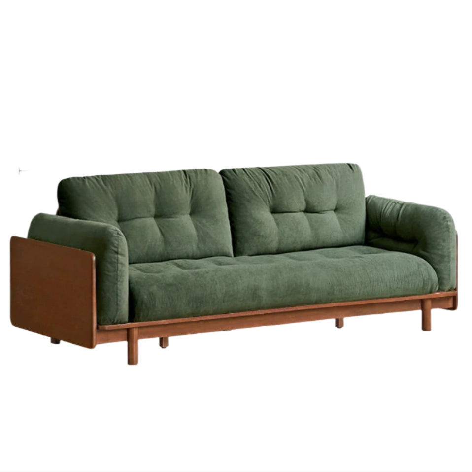 Rubber Solid Wood Fabric Sofa Ancient Style