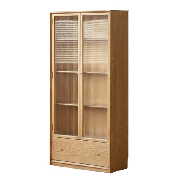 Ash solid wood modern glass floor cabinet.