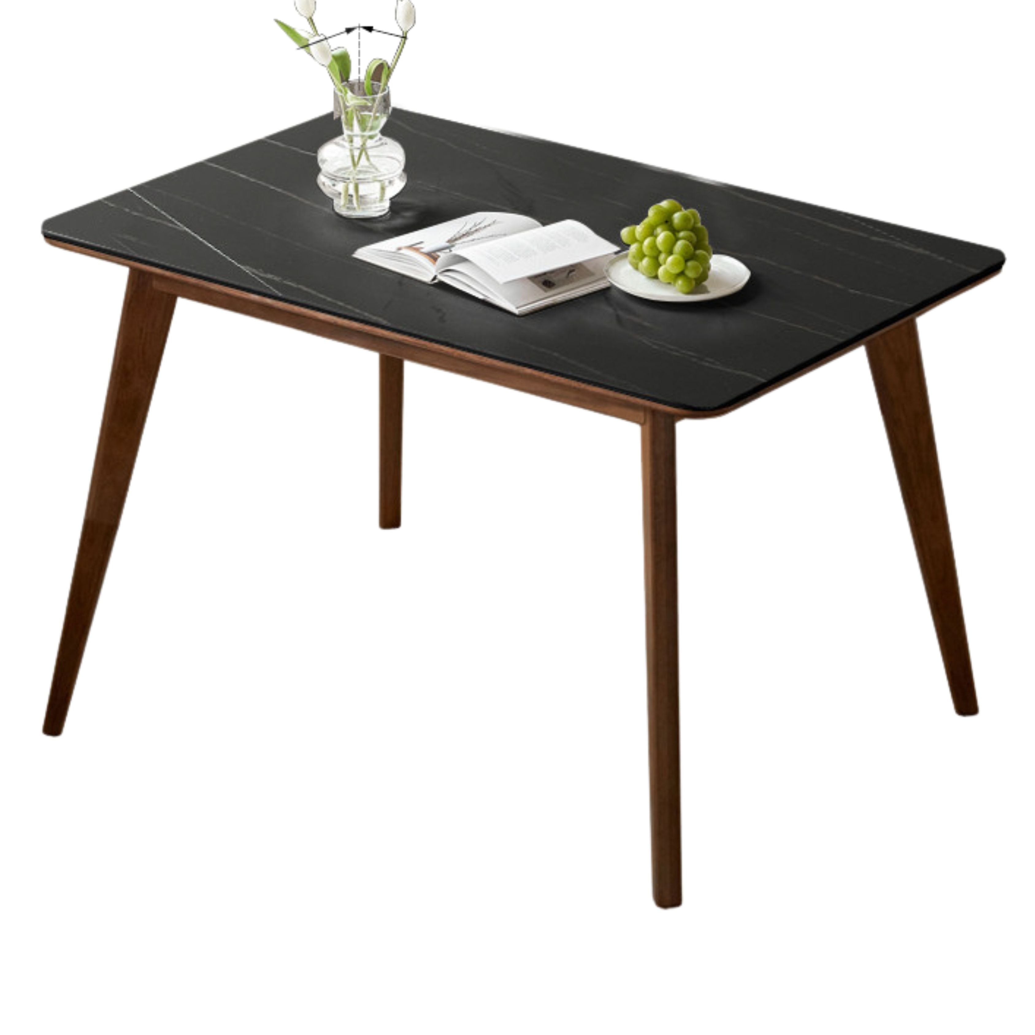 Ash, Oak Solid Wood Modern Rock Plate Dining Table