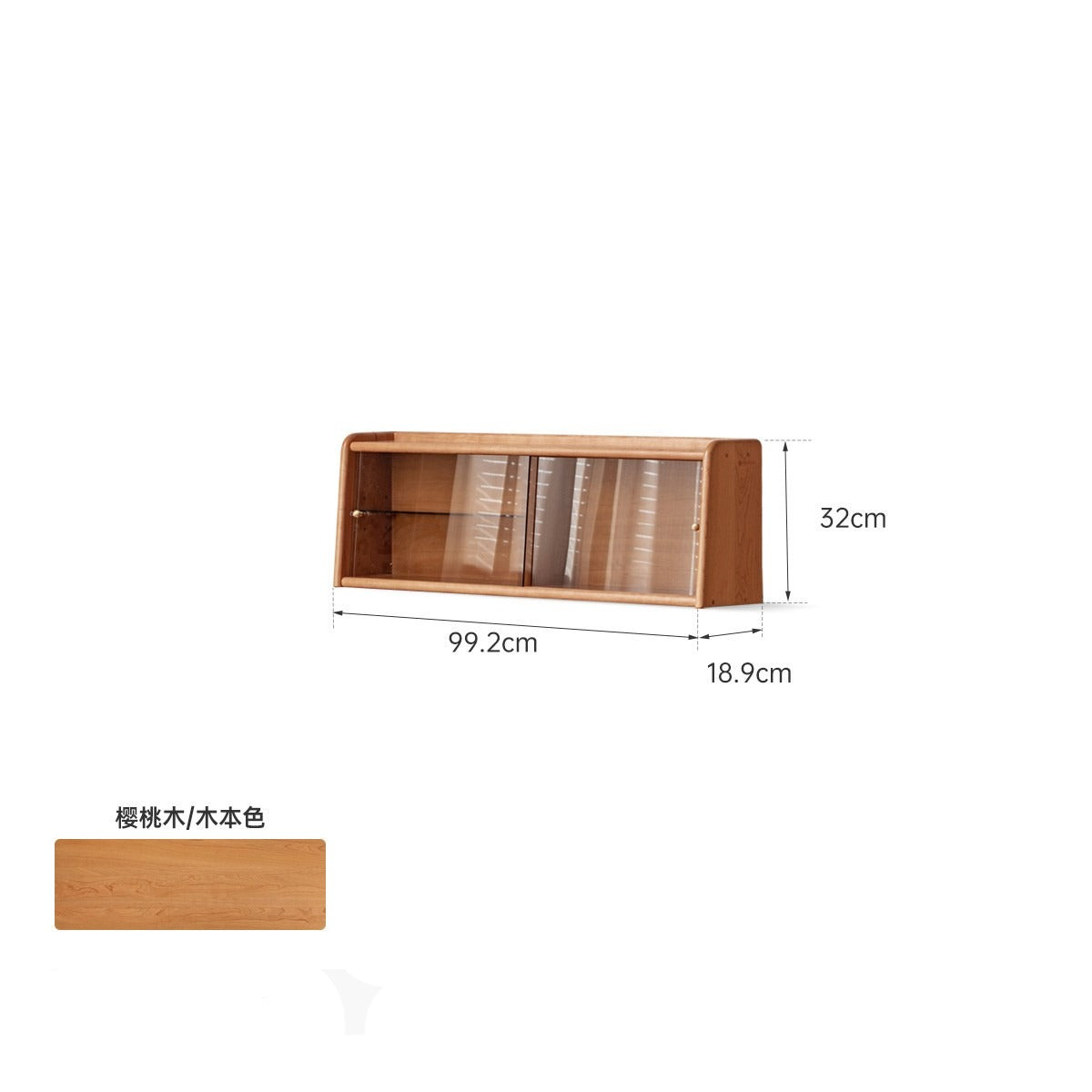 Cherry Solid Wood Retro Dressing Table Cabinet Integrated.