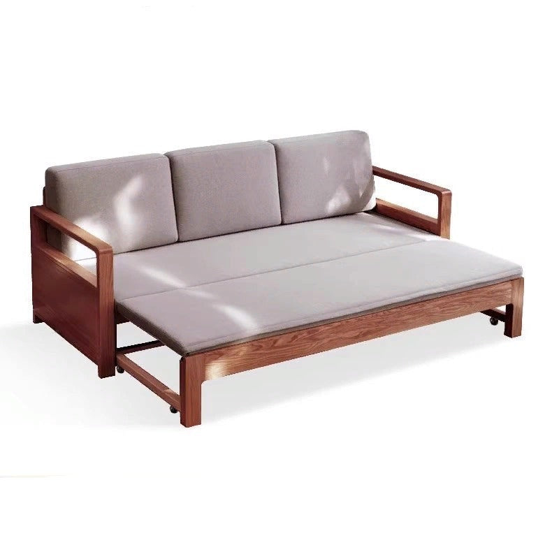 Oak, Ash Solid Woof Folding Storage Sofa Bed.