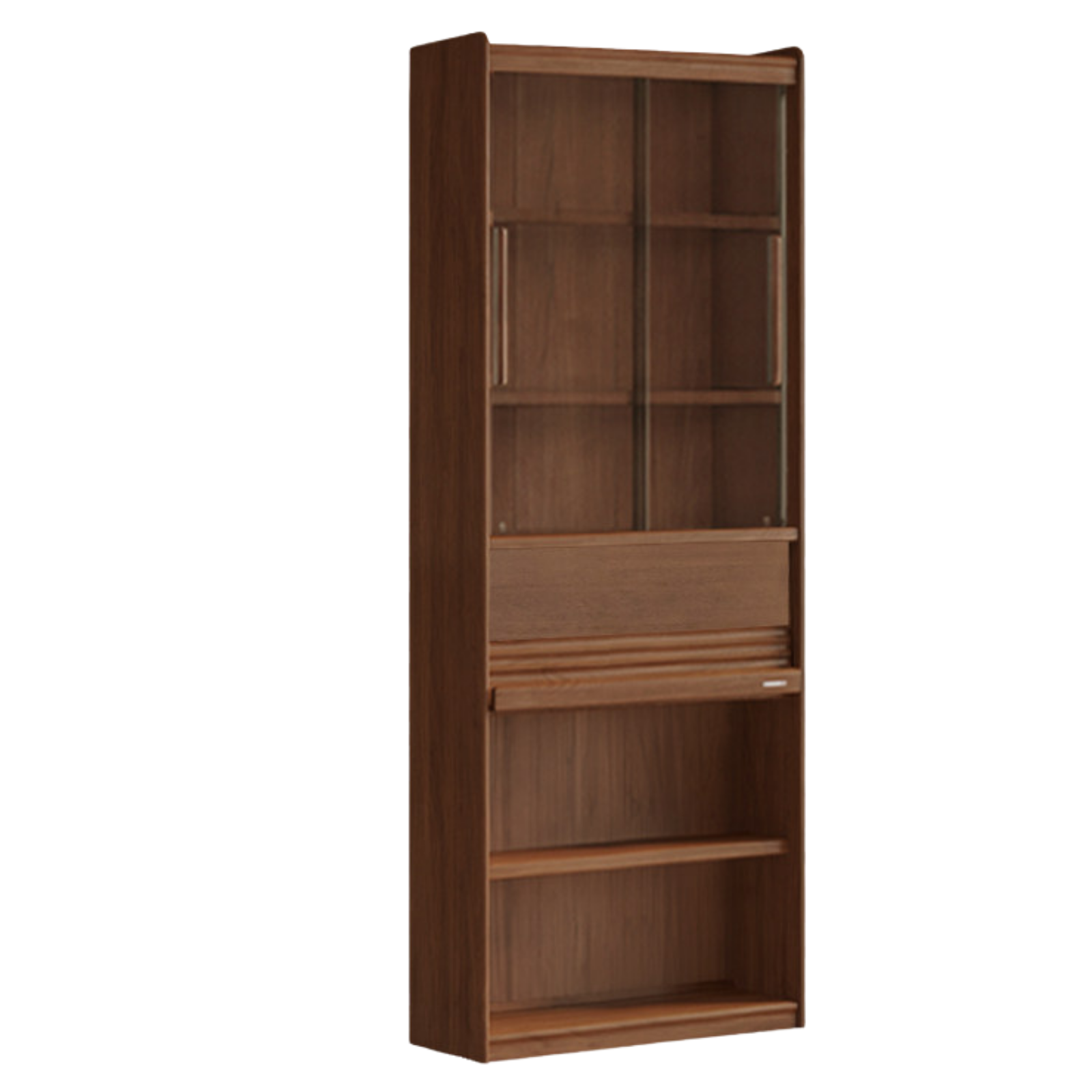 Black Walnut, Sandalwood, Oak, Ash Solid Wood Combination Bookcase with Floor Display and Luxury Storage