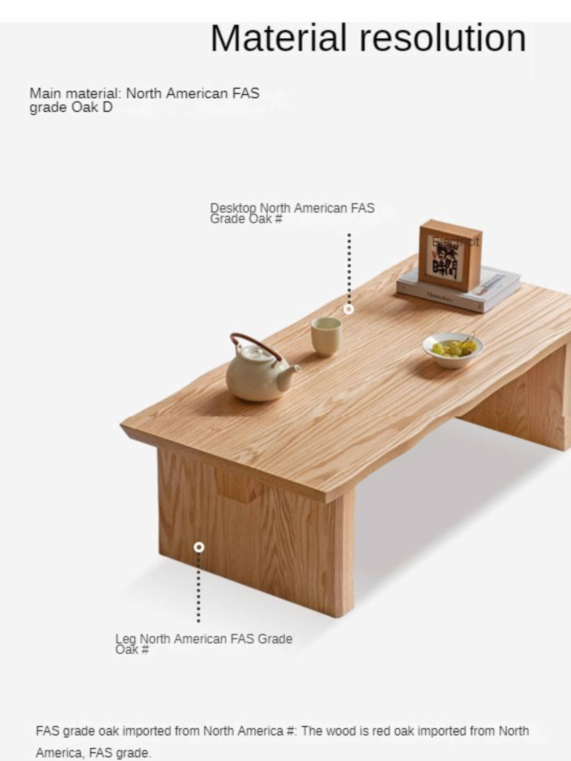 Ash, Birch, Oak Solid Wood Minimalist Square Japanese Style Tea Table