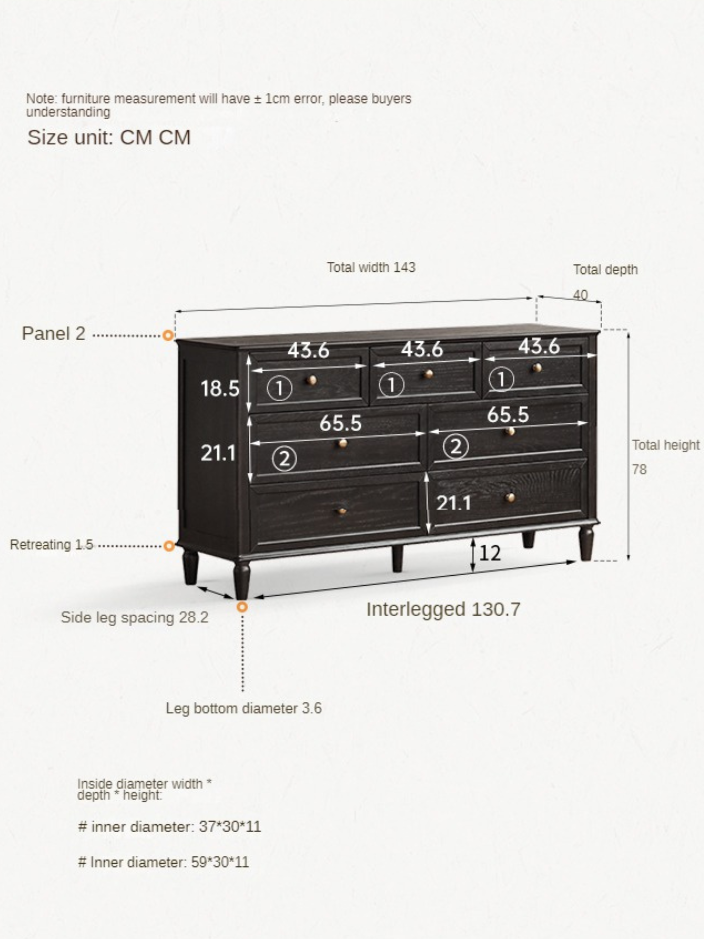 Oak Solid Wood Dresser, Drawers