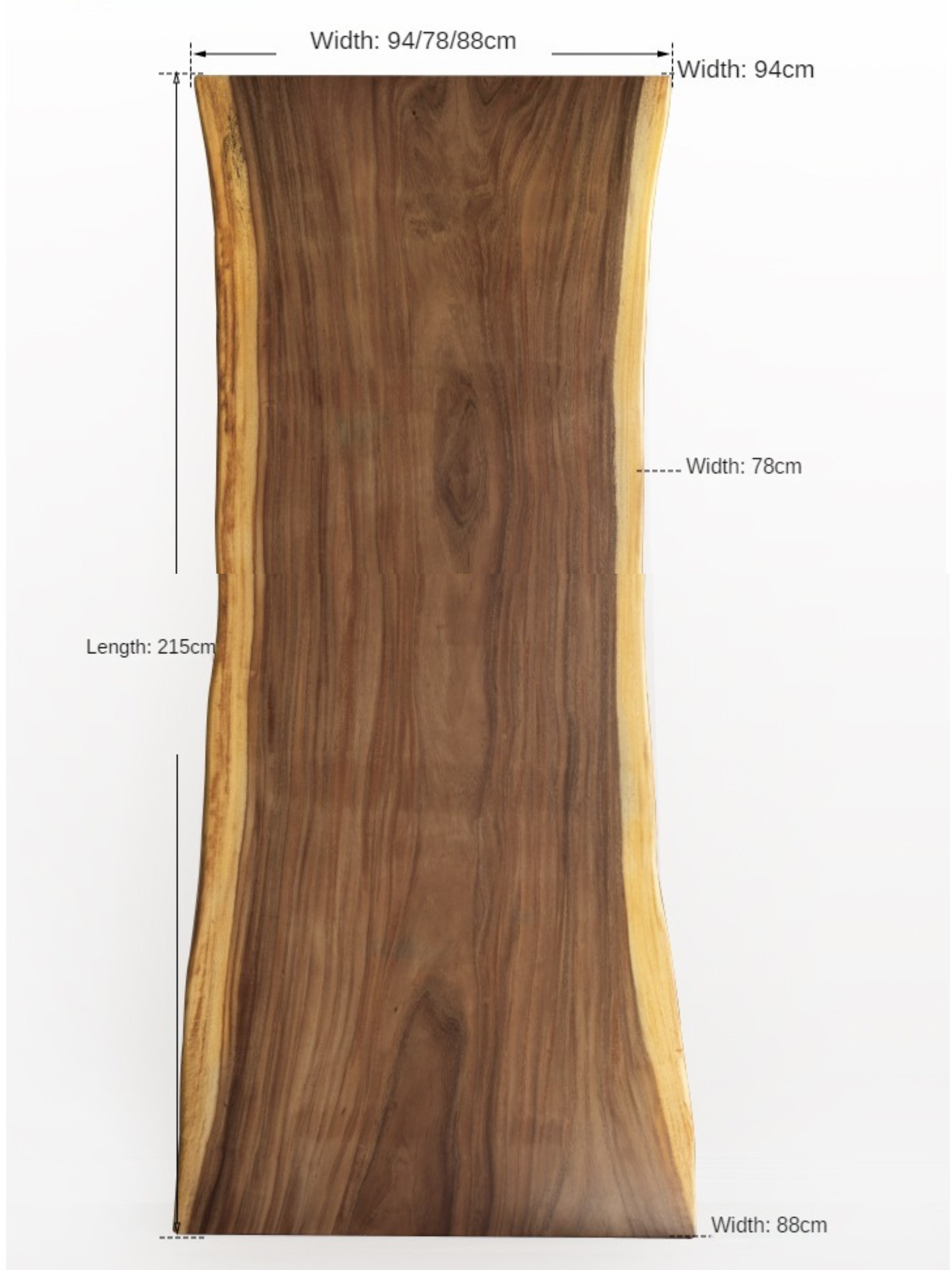 Black Walnut Solid Wood Natural Edge Large Top For Dining Table.
