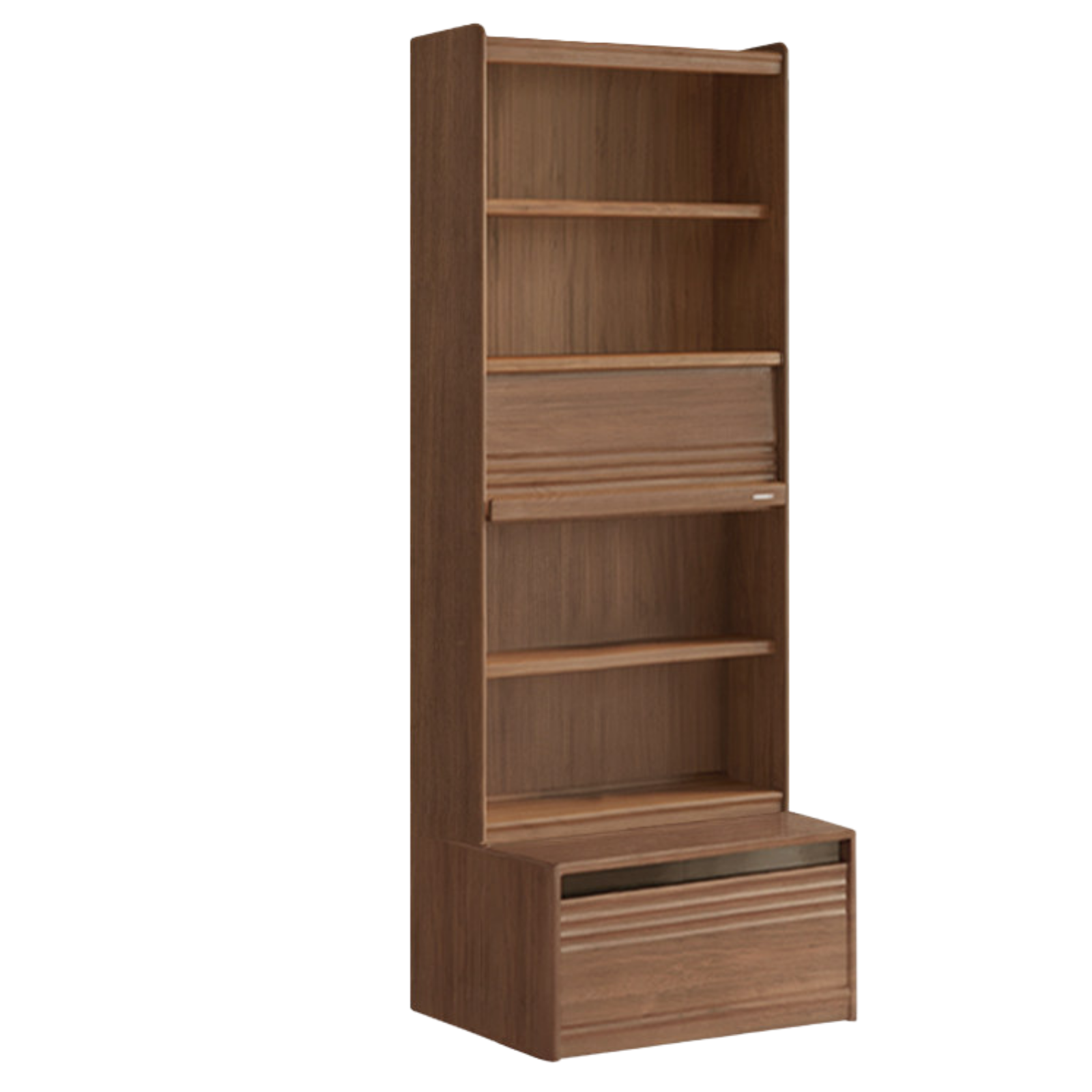 Black Walnut, Sandalwood, Oak, Ash Solid Wood Combination Bookcase with Floor Display and Luxury Storage