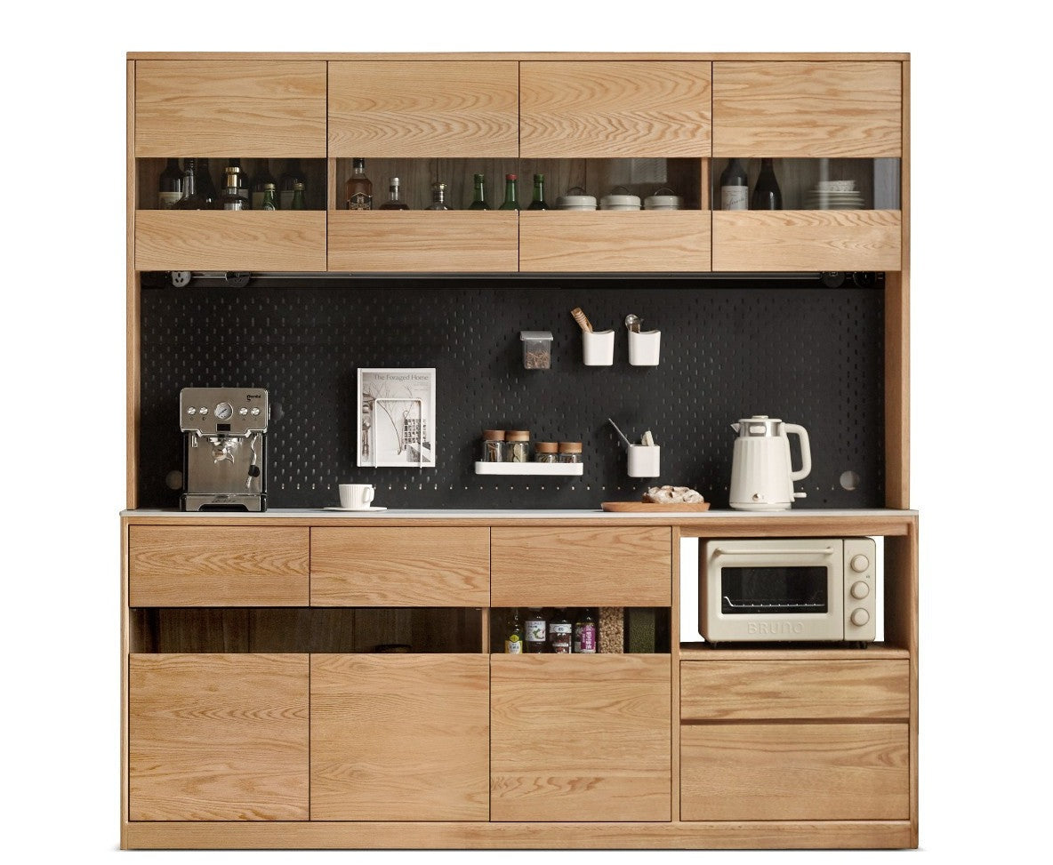 Oak Solid Wood Sideboard Modern Buffet Cabinet