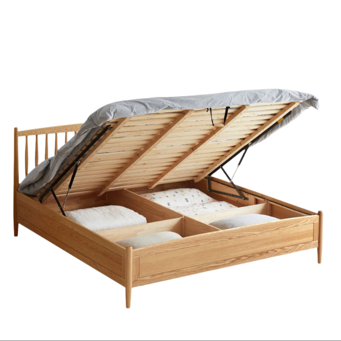Oak Solid Wood Windsor Box Bed Nordic Modern