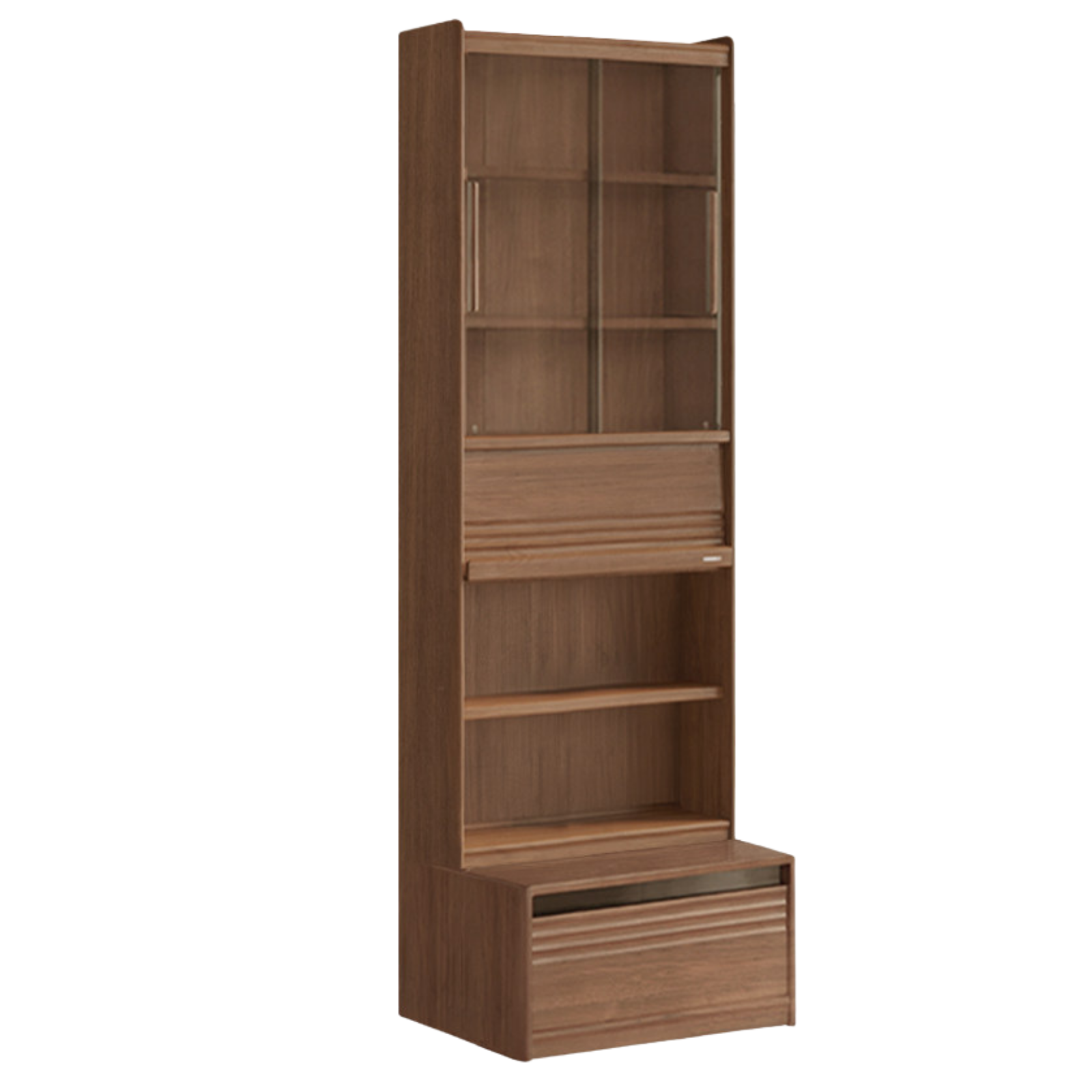 Black Walnut, Sandalwood, Oak, Ash Solid Wood Combination Bookcase with Floor Display and Luxury Storage
