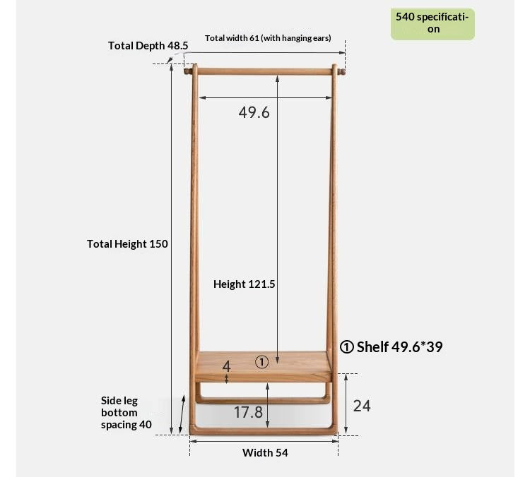 Solid Rubberwood Nordic Minimalist Standing Hanger