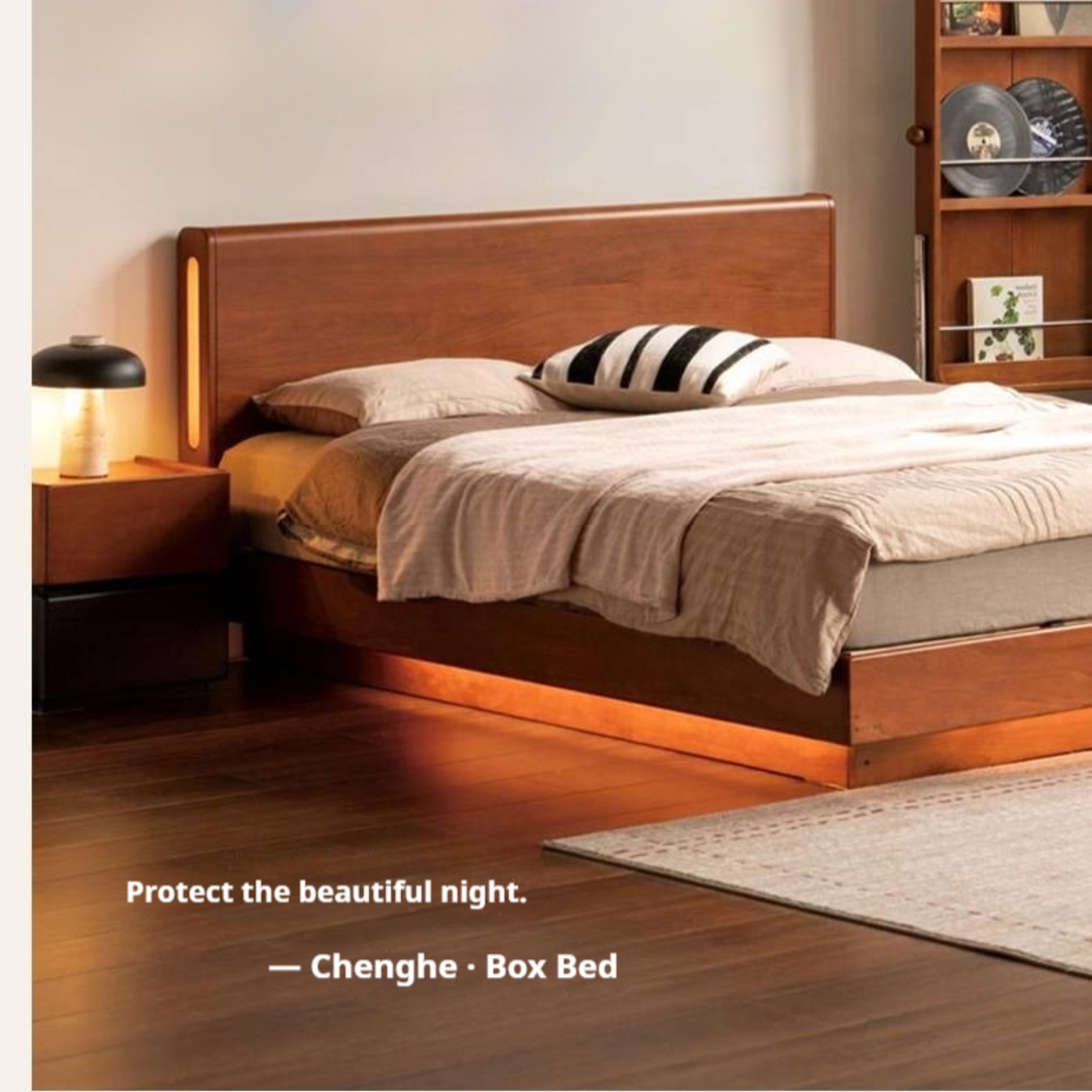 Poplar Solid Wood Antique Style Box Bed