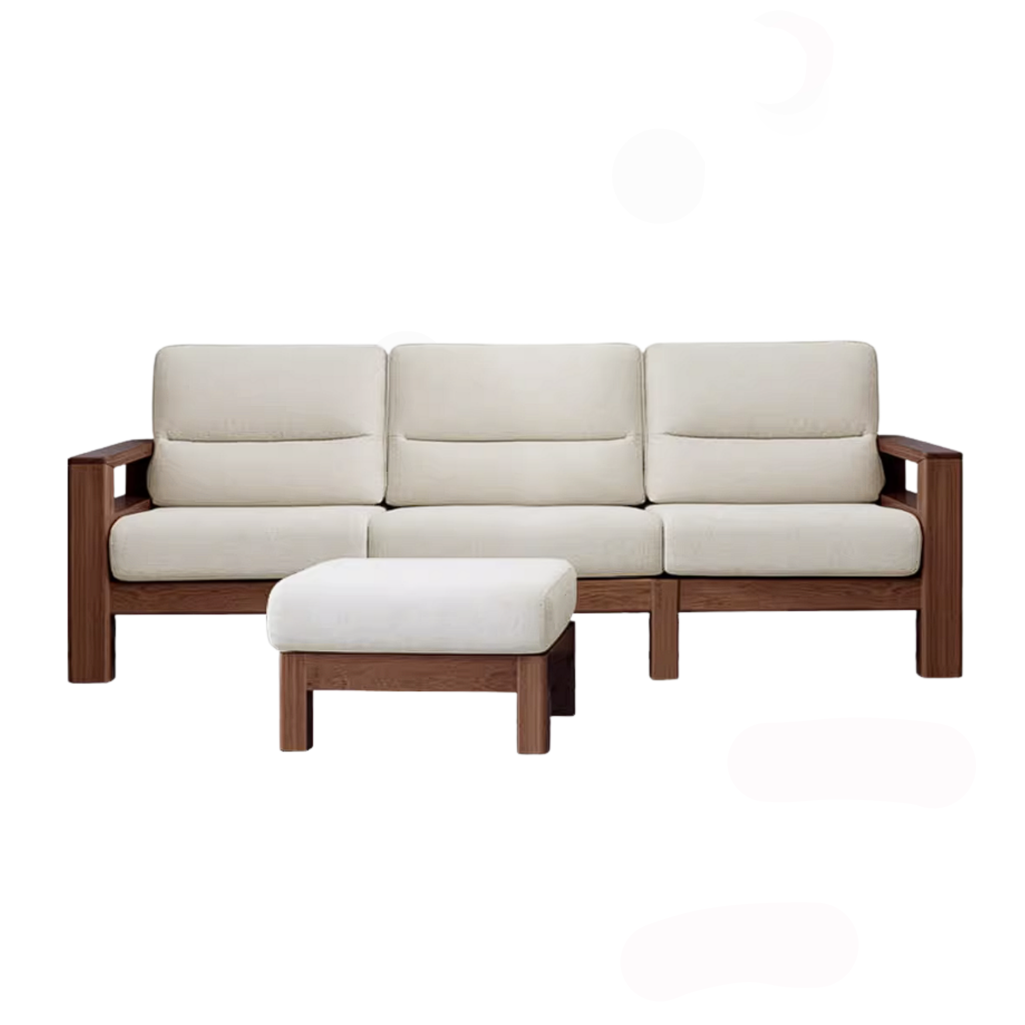 Black Walnut, Ash, Golden Sandalwood Solid Wood Corner Sofa with Fabric Upholstery